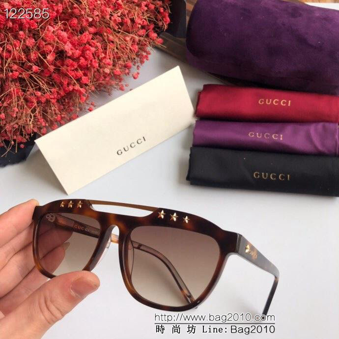 GUCCI古馳 2019新款 官網同步 GG0615 最新款蛤蟆鏡 太陽鏡 鑲奢華柳釘  lly1165